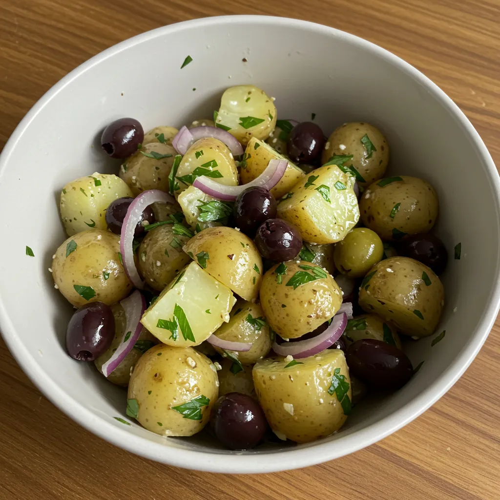 Authentic Greek Potato Salad with Fresh Herbs and Feta: A Mediterranean Classic - secondary view